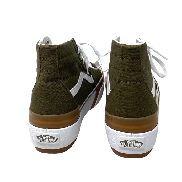 VANS Sk8-Hi Tapered Platform Canvas Dark Olive Shoes Skate Women's VN0005U2DOL - Picture 6 of 9